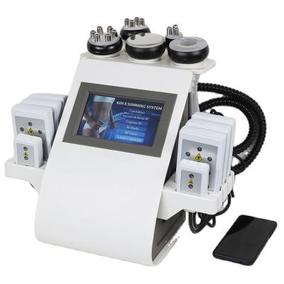 China Weight Loss Professional 6 in 1 Cavitation Machine Ultra-rf Laser Slimming Machine Vacuum Cavitation System for sale