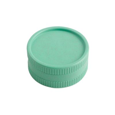 China Custom Minimalist Colorful Logo Plastic Herb Grinder 55mm Fully Degradable Materials 2 Layers Bioplastic Herb Grinders for sale