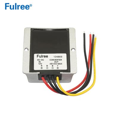 China Fulree aluminum alloy non-isolated 12VDC to 48VDC 3A 144W DC-DC converter with IP68 waterproof for sale