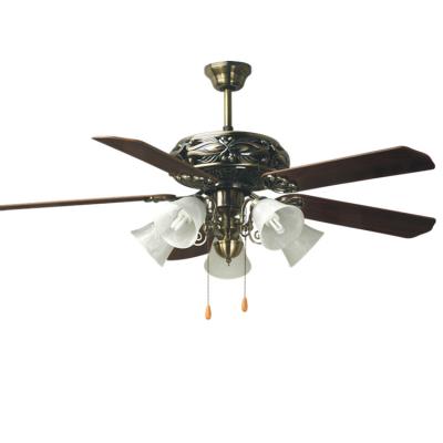 China Retro Vintage Traditional Design 5 Lights Electric Fan With Decorative Ceiling Fan Blades For Decorative Ceiling Fan for sale