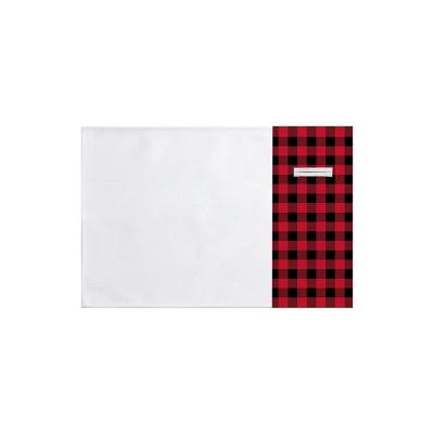 China Viable Newcomer In Christmas Stock Custom Red Sublimation Grid Polyester Blank Placements Table Mat For Party for sale