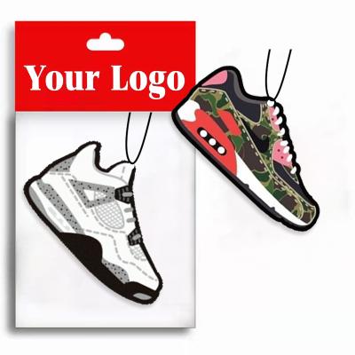 China MOQ China-chic Custom New Low Sneaker Car Air Freshener Car Air Freshener Nikc Paper Shoes With Logo Double Sides for sale