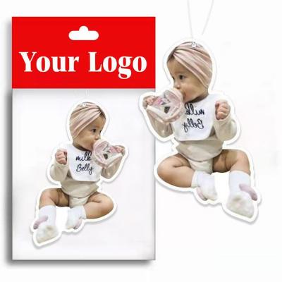 China New Customized China-Chic Long-lasting Hanging Hanging Car Baby Air Freshener Luxury Sellers Custom Air Freshener With Free Scent for sale