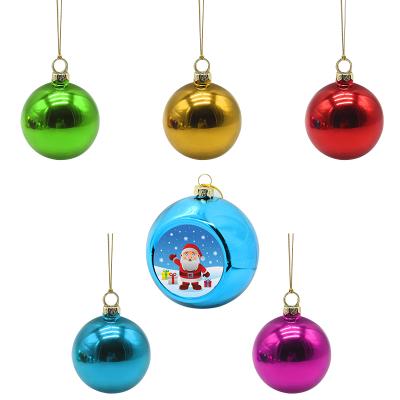 China Personalization Ornaments Custom Printing Photo Christmas Tree Ornament Sublimation Christmas Ball Hanging Decoration for sale