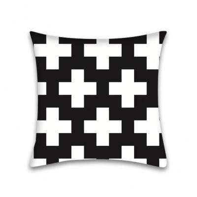 China Wholesale non-toxic high quality black white geometric pattern printing brown abstract cushion covers costom pillow for sale