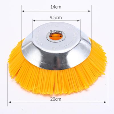 China Crimp Wire Weed Brush Lawn Mower Weed Brush Swing Head Weeding Cleaning Weeding Wheel Twisted Wheel For Weeding for sale