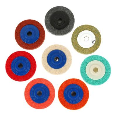 China Aluminum Flat Disc Flat Fiber Nonwoven Fiber Wheels Fish Nylon Fiber Wheel Abrasives Polishing Wholesale Manufacturers for sale