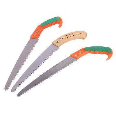 China 270 Small Woodworking Woodworking Plastic Handle Hand Saw Household 65# Steel Felling And Pruning Saw Hardened Tooth Hand Saw for sale