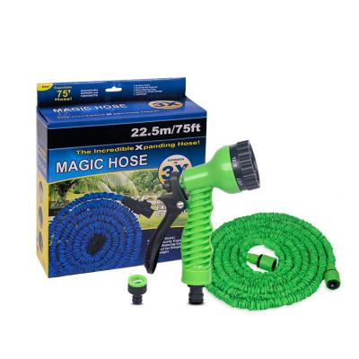 China Variable Universal High Pressure Watering Magic Telescopic Hose Car Wash Water Gun Flowers 3 Times Flow Controls Telescopic Hose for sale