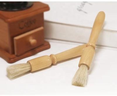 China Wooden Handle Coffee Grinder Cleaning Brush Hog Bristle Powder Brush Bean Cleaning Grinder Cleaning Wooden Coffee Brush for sale