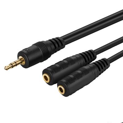 China High End Car Stereo 3.5mm Male To Female 2 1/8 Inch To Dual 1/8 Inch Splitter Cable Speaker Earphone Audio Microphone for sale