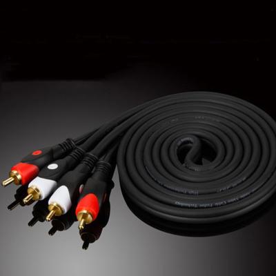 China Whosale COMPUTER Factory Dual RCA Male To 2RCA Male To 2RCA Stereo Speaker Amplifier Audio Cable for sale