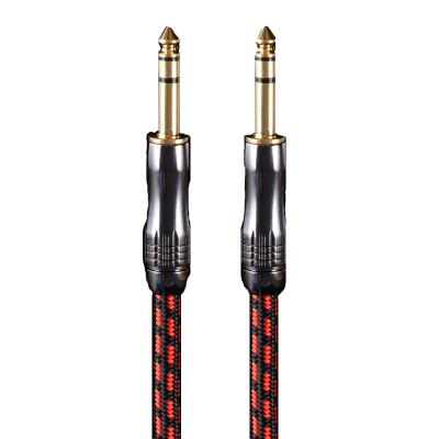 China Car WinAqum Red-Net 6.35mm TRS Male To Male Extended Audio Cable With Ring Speaker Line High Fidelity Magnetic Microphone RN608 for sale