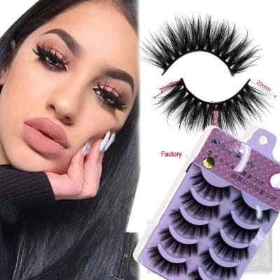 China Full Volume Deep Wave Eyelashes 5 Pairs False Eyelashes C 3d Mink Eyelashes With Custom Packaging for sale