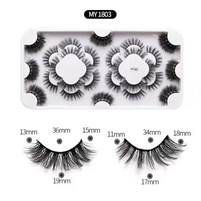 China The long natural 18 pairs of new false eyelashes are popular in Europe and America. 8D mink hair is thick, curly and multi-layered eyelashes for sale