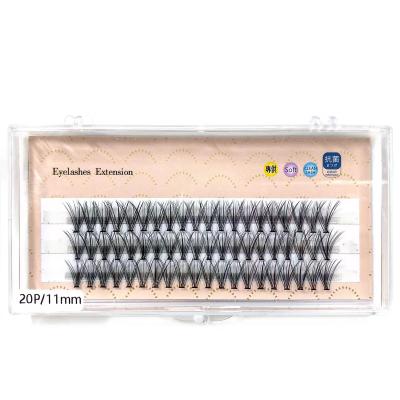 China 20D Natural Long Tapered Eyelash Extension Bulk Premade Volume Russian Fans Loosen 0.07MM 20d 20P Eyelashes for sale