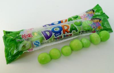 China Pastilha elástica verde da goma de bolha, Dora Multi Fruit Flavor Bar nos sacos à venda