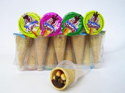 China Chocolate Jam With Biscuit Crispy Ice Cream Cone for sale