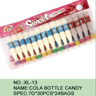 China sabor/color agridulces de Sugar Powder Candy With Different del sabor de 7g*30pcs Straw Bottle Cola en venta