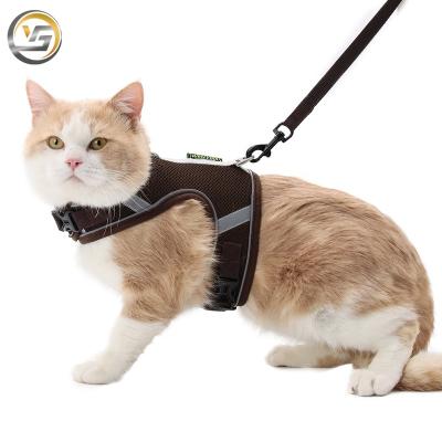 China Padded Breathable Dog Cat Leash Harness Collar Pet Supplies Mesh Chest Traction Strap Belt Pet Supplies for sale