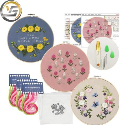 China Wholesale China 3D Embroidery 3D Flower DIY Magic Embroidery Kit Home Decor For Kids With Hoop for sale