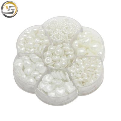 China Flatback DIY Accessories Beads Half Set Heart Shape Plastic Bead Mixed For Handwork for sale