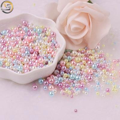 China Flatback 10g/bag mixed size and color pearl 1.5-5mm no hole plastic pearl for decoration for sale