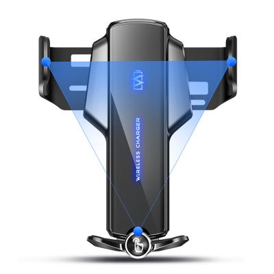 China 15w Adjustable Promotional Auto Clamping Car Charger Wireless Phone Holder for sale