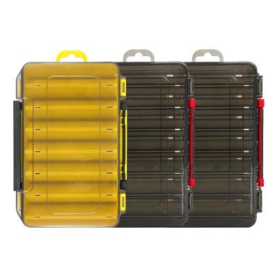 China Multi-compartment portable plastic bionic bait storage box pp shrimp lure storage box double-sided wooden false lure box for sale