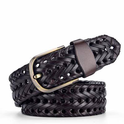 China Business Soft Braided Belt Roll Factory Supply Leather Wholesales Customized Braided Genuine Leather Belts for sale