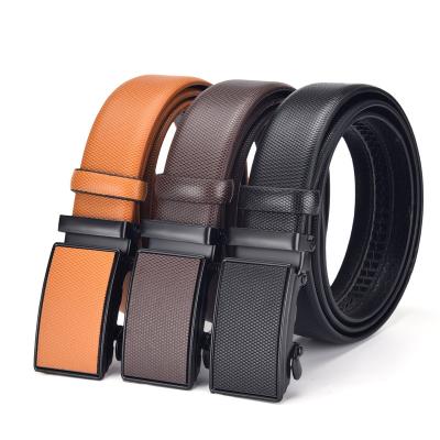 China New Design Brown Leisure Ratchet Jeans Belt Fashion Business Men's Soft Custom Belt Adjustable Automatic Belt for sale