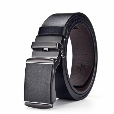 China Wholesale New Business Soft Adjustable Men's Jeans Wide Automatic Ratchet Belt Gift Buckle Leisure Business Men's Strong Belt for sale