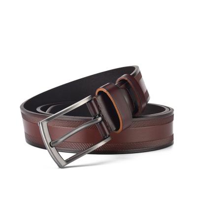 China Business soft classic men's pin buckle pattern jeans belt hot selling belt manufacturer wholesale high quality for sale