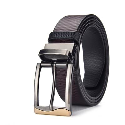 China Good Quality Soft Professional Custom Made Reversible Ratchet Strap Designer Belt Business Manufacturing Reversible Leather Belts For Men for sale