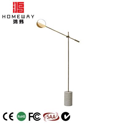 China Fashion Matte Black Led Floor Lamp Iron Marble Desk Reading Living Room Floor Lamps for sale