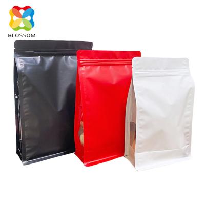 China Barrier Ready To Ship Plastic Laminated Aluminum Foil Color Printed Square Bottom Pouch For Coffee Bean for sale