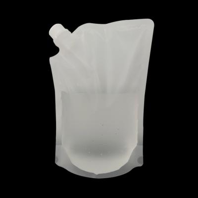 China Reusable Food Grade Material Suction Bag Plastic Matte Moisture Proof Spout Up Pouch Liquid Beverage Beans With Spout for sale