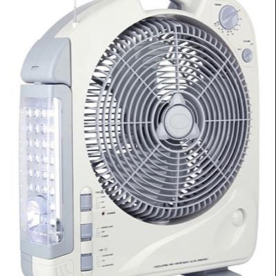 China Blinker+Rotatable lighting box teyoza ac/dc box fan solar power portable rechargeable battery powered search light+fan with radio and light for sale