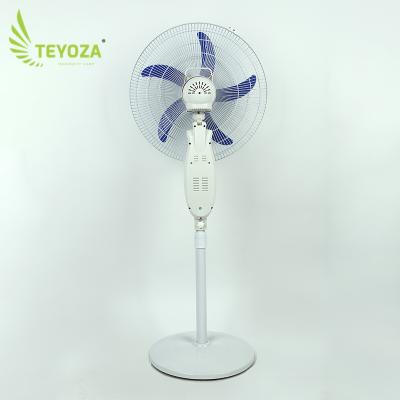 China AC/DC operation with 18 inch height adjustable pedestal home solar powered standing fan rechargeable floor fan powerful wind teyoza for sale