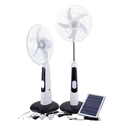 China AC/DC operation with teyoza powerful 16 inch rechargeable standing solar powered wind fan with remote and lightweight for sale