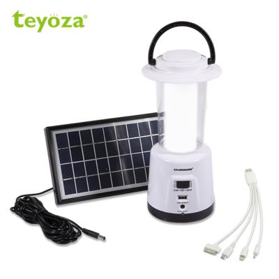 China Multifunctional emergency light teyoza tent solar charging camping led light lantern with power bank for sale