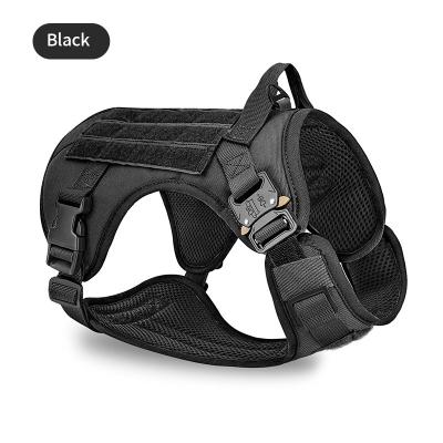 China Custom Viable Military Reflective Dog Vest Logo Adjustable Pet Harness Training Tactical Dog Harness for sale