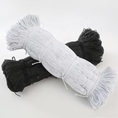 China Wholesale Cheap Viable White Black Round Rubber Band 3mm Round Elastic Cord For DIY for sale