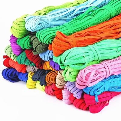 China Viable Wholesale Cheap High Quality Rubber Bands Colored Flat Elastic 5mm Flat for sale