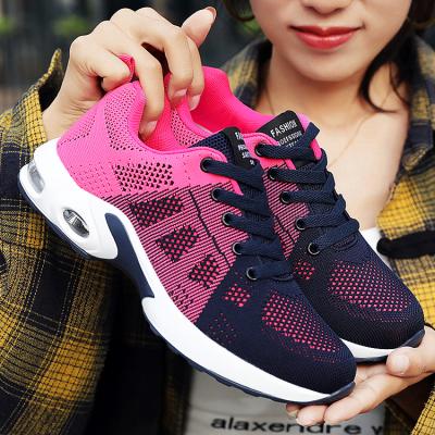 China 813 Dazzling Women's New Design Color Gradient Air Cushion Outsole Shoes Breathable Sneakers Age-defying Sneakers for sale