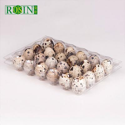 China Disposable Carton 24 Holes Egg Quail Egg Plastic Tray With Lid/PVC Clear Clamshell Disposable Pet Blister Wholesale Food 19.8*13.5*3.9cm for sale