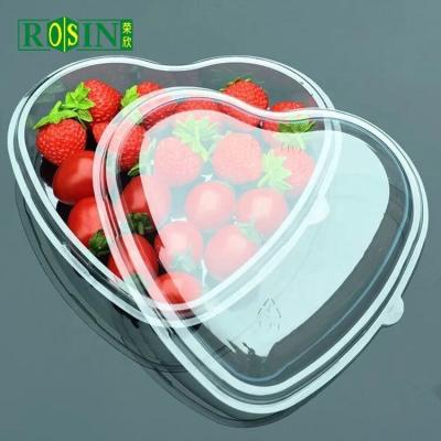 China Disposable Heart Shape Plastic Packaging Box Disposable Clear Plastic Containers With Lid for sale