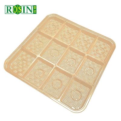 China Custom Luxury Gold 12 Cavity Chocolate Truffles Food Cavitation PET Blister Plastic Insert Tray Packaging for sale