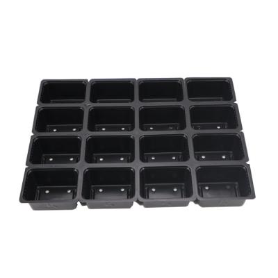 China Stable Free Sample Microgreen Small Black Biodegradable Tray Can Be Separated In Individual for sale