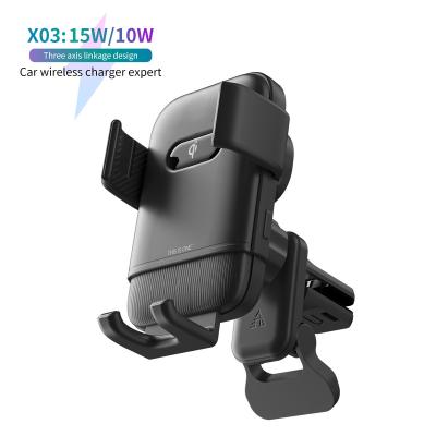 China New China-chic Products 15w Qi Wireless Car Charger Mount Top Tensioning Coil Car Phone Auto Clamp Holder for sale